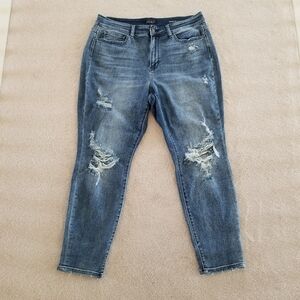 Judy Blue Boyfriend Fit Distressed Blue Jeans Size 18W